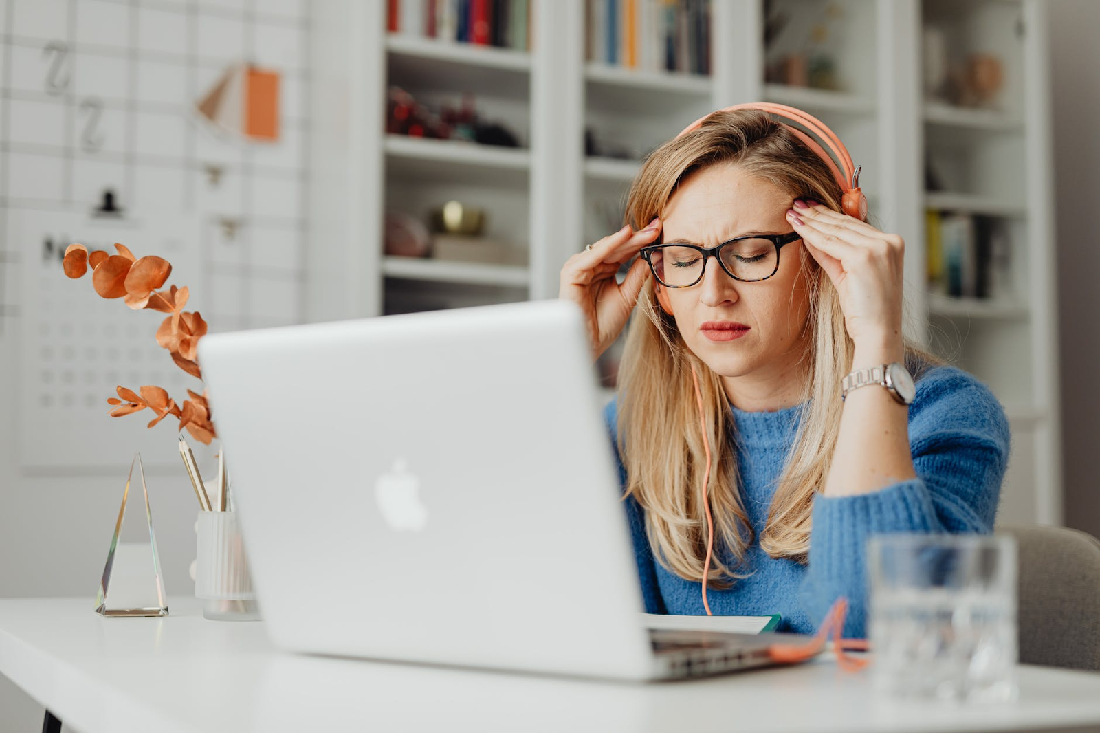 Woman using a laptop